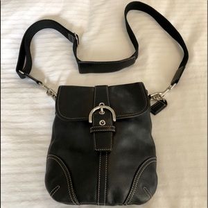 COACH Crossbody Bag Black Leather B069-4786 - EUC